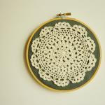 Doily Embroidery Hoop Art ..